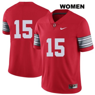 Women's NCAA Ohio State Buckeyes Josh Proctor #15 College Stitched 2018 Spring Game No Name Authentic Nike Red Football Jersey MM20P52ZY